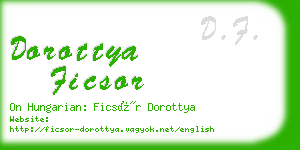 dorottya ficsor business card